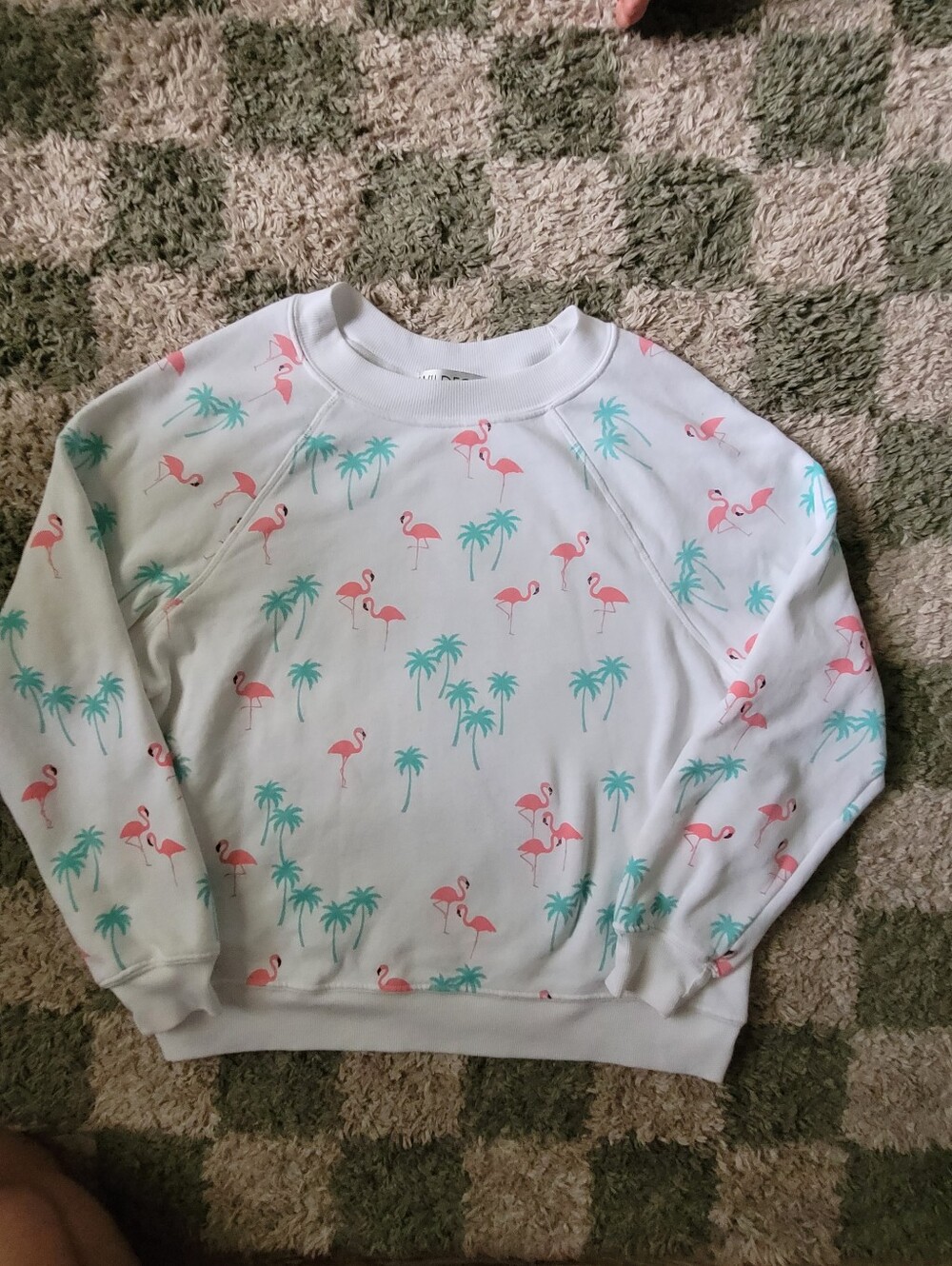 White Flamingo Print Women’s Sweatshirt